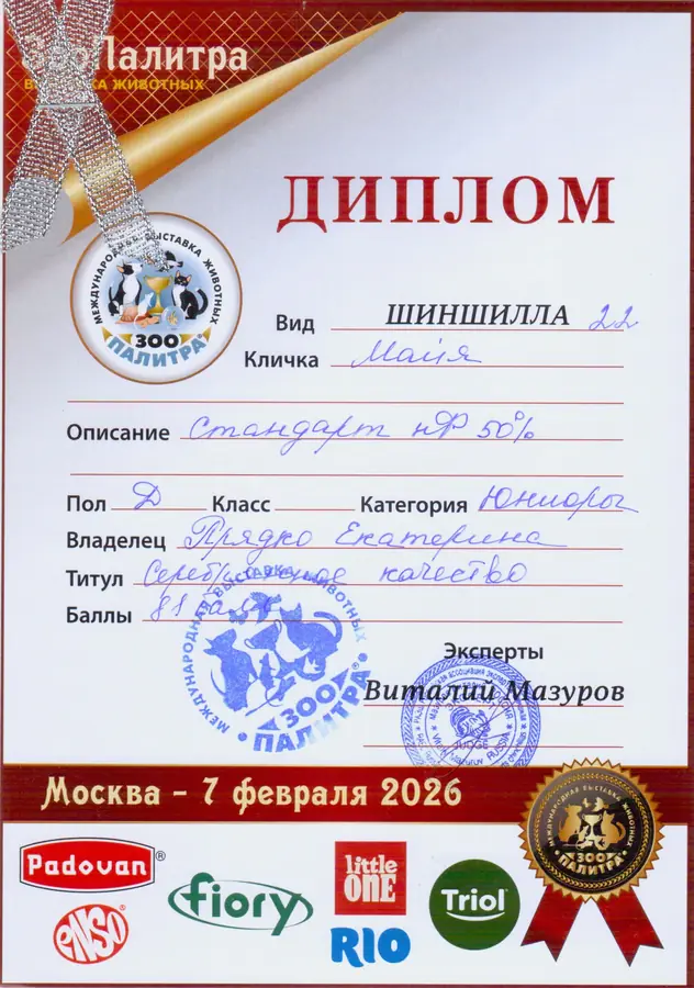 Диплом выставки